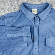 Scandia Woods Shirt Mens XL Blue Fleece Button Front Two Pocket Long Sleeve