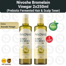 Nivoshe Bromelain Vinegar 250ml, Prebiotic Fermented Hair & Scalp Toner - 2LOT