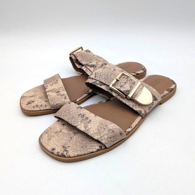 Nordstrom Rack Sandy Slide Sandals Open Toe Women's Snakeskin Size US9M EU39