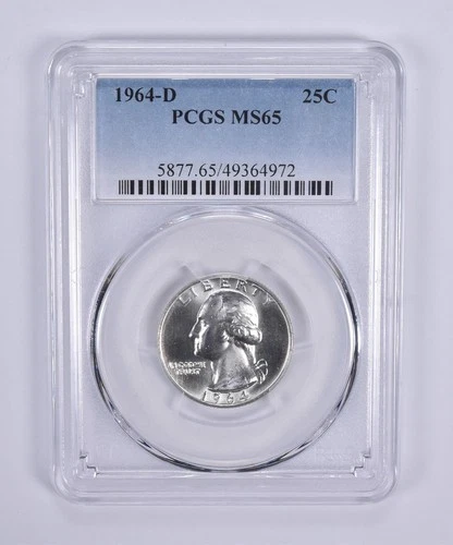 1964-D Washington Quarter MS65 PCGS Blue Label *7908