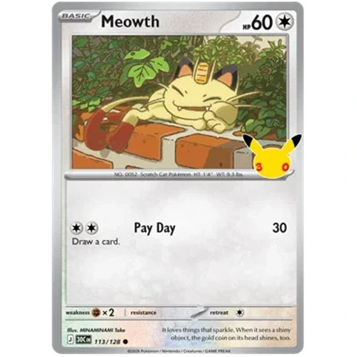 Meowth 113/128 30th Celebration Holo