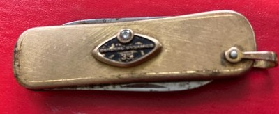 VYG 1/20 12K Gold Filled Mine Cut Diamond  General Dynamics 35 Year Pocket Knife