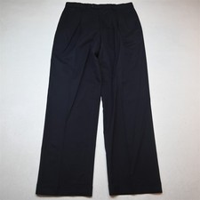 Chaps Ralph Lauren 32x32 Navy Blue Wool Pleated Cuffed Classic Dress Mens Pants