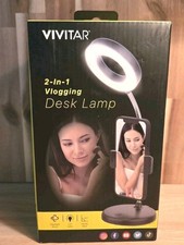 Vlogging Desk Lamp LED 2 In 1 Plus Phone Mount Flexible Neck NEW