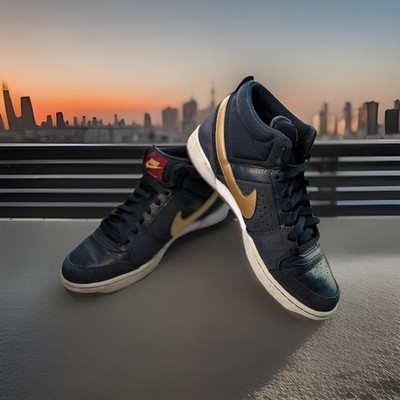 Nike Renzo 2 Mid Shoes Blue Gold Skateboard Mens Size 10.5 525617-476