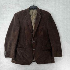 Chaps Ralph Lauren Corduroy Sport Coat Blazer Mens 46R Brown Paisley Lining