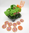 Vintage TMNT Pizza Thrower Vehicle w 9 Pizza Discs Playmates Tested Works