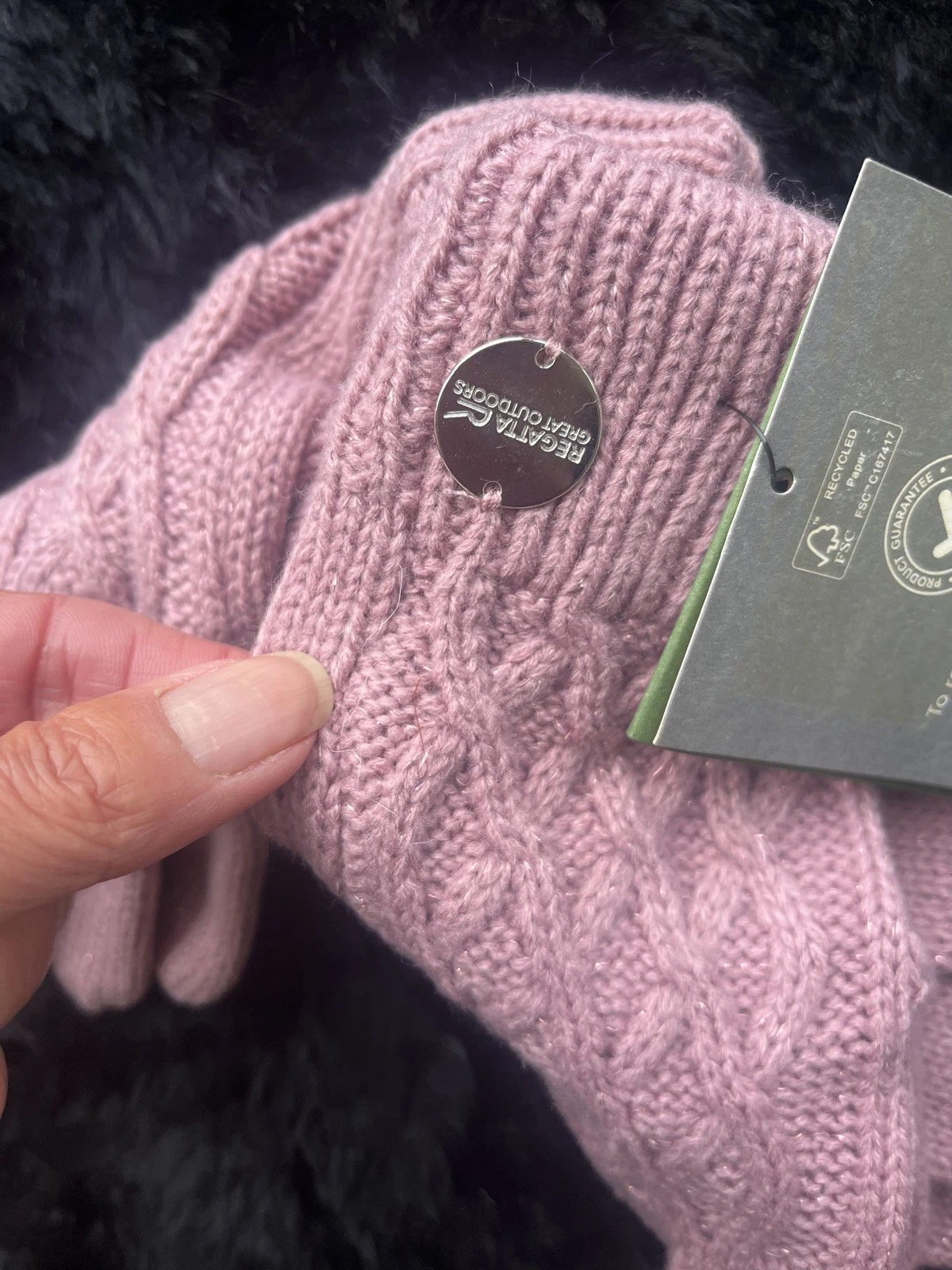 BNWT! Lovely Regatta Powder Pink & Sparkly Silver Thread Gloves -Size L/XL
