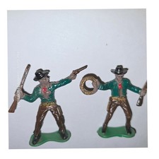 Vintage Western Cowboy Action Figures Lot 2 Toy Soldier Playset