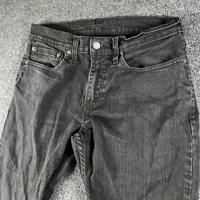 Levi Strauss 559 Black Denim Jeans Regular Fit Mens Measures Size 33x31