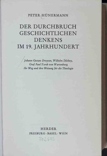 Der Durchbruch geschichtlichen Denkens im 19. Jahrhundert : Johann Gustav Droyse - 第 1/1 張圖片