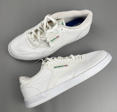 Reebok Mens Tennis Shoes Club C White Green Athletic Lace Up Sneakers Size 14