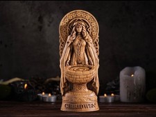 Cerridwen Statue Celtic Goddess of Wisdom Figurine Cauldron Pagan Altar