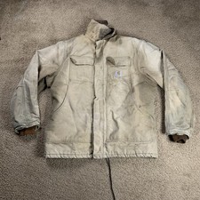 Carhartt Men's XL Work Jacket Corduroy Collar Quilted Lining Vintage Distressed