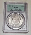¡!.99Cents!¡ 1880-S Morgan Silver Dollar PCGS MS64 OGH Old Green Holder L@ @K!!!