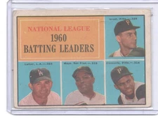 1960 Topps NL 1960 Batting Leaders  #41  (Groat /Larker /Mays /Clemente)