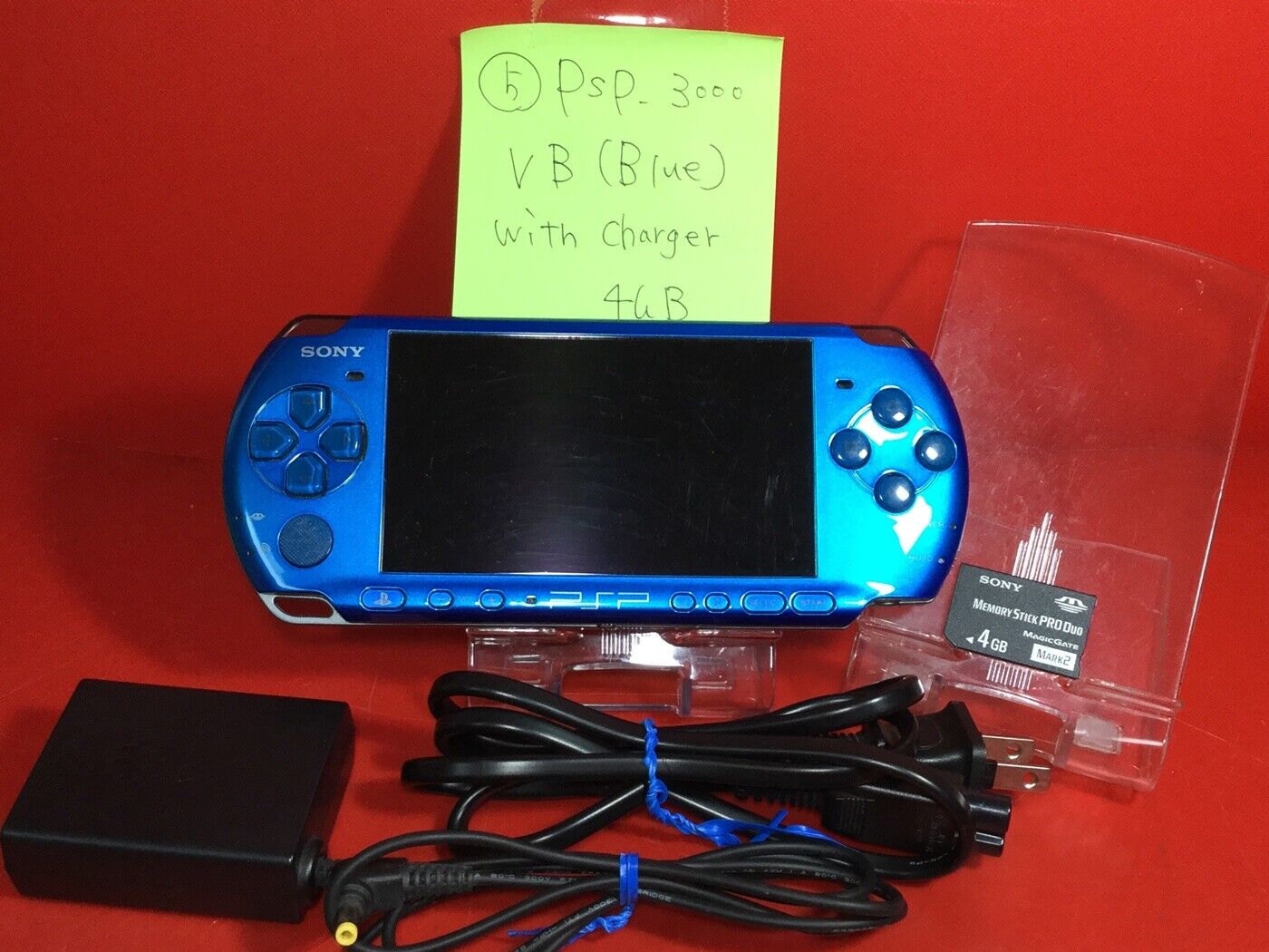 4GB Charger PSP Playstation Portable Vibrant Blue PSP 3000 VB JAPAN game  SONY 5