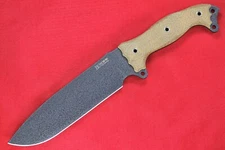 Busse FAT Battle Grade Fusion Steel Heart .335" Black Crinkle Blade, Tan Canvas
