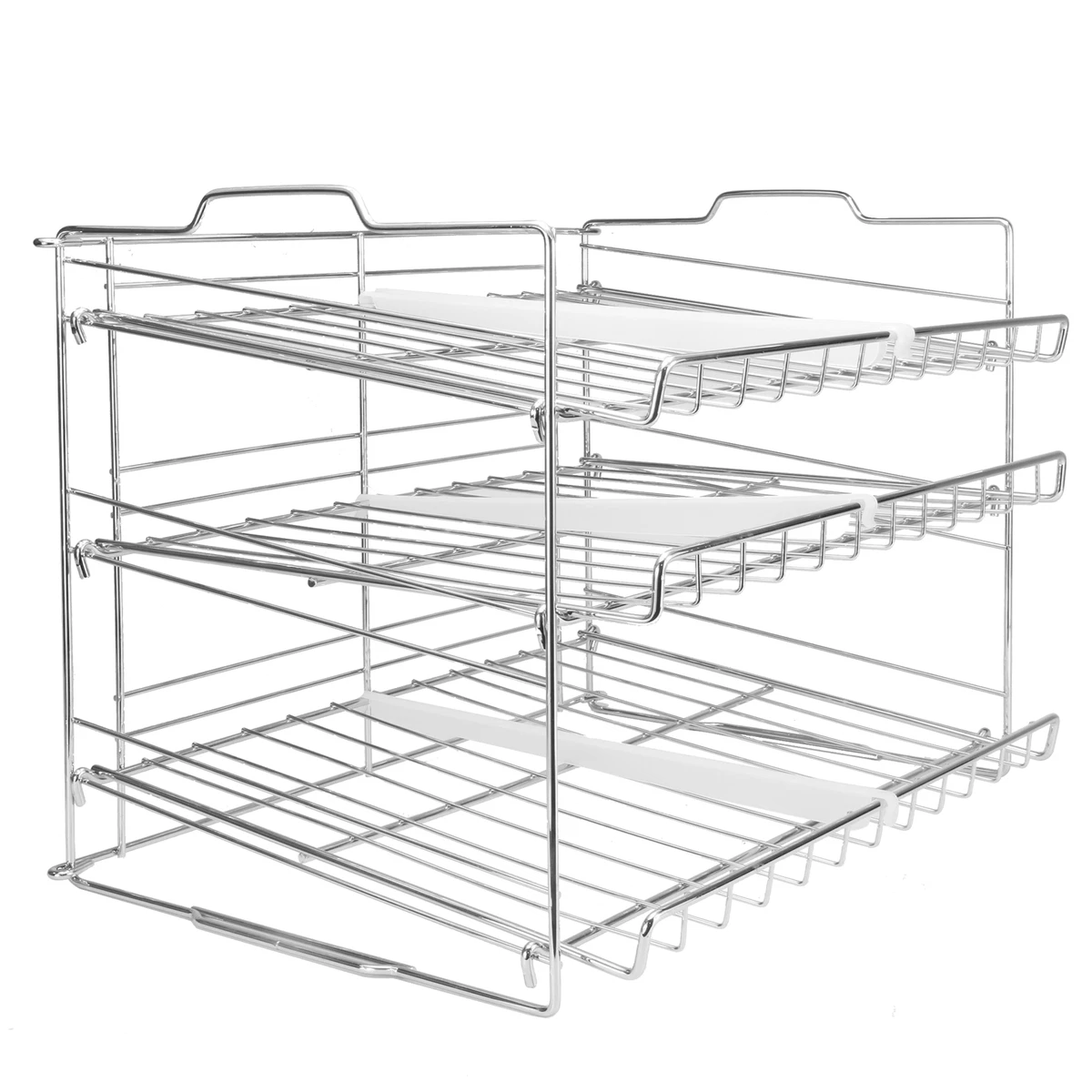 Can Rack 3 Tier Steel Wire Kitchen Cupboard Shelf Organiser 6