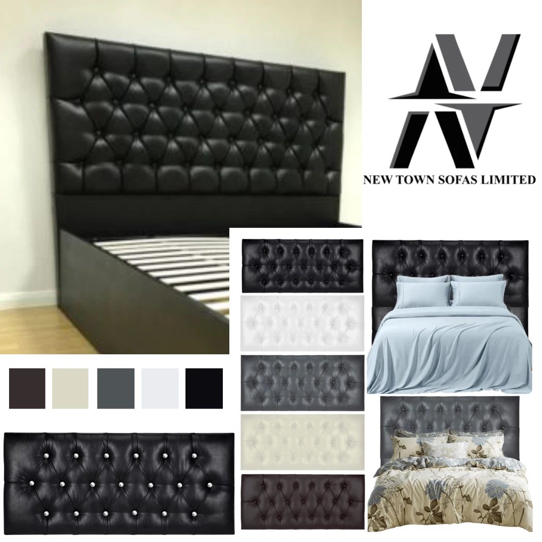 PVC Chesterfield Headboard Faux Leather 24