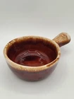 Vintage McCoy 7050 Soup Bowl Brown Drip Oven Proof Pottery USA Handle VGC UNUSED