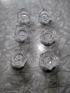 Set Of Six Open Salt Dishes Hexagon