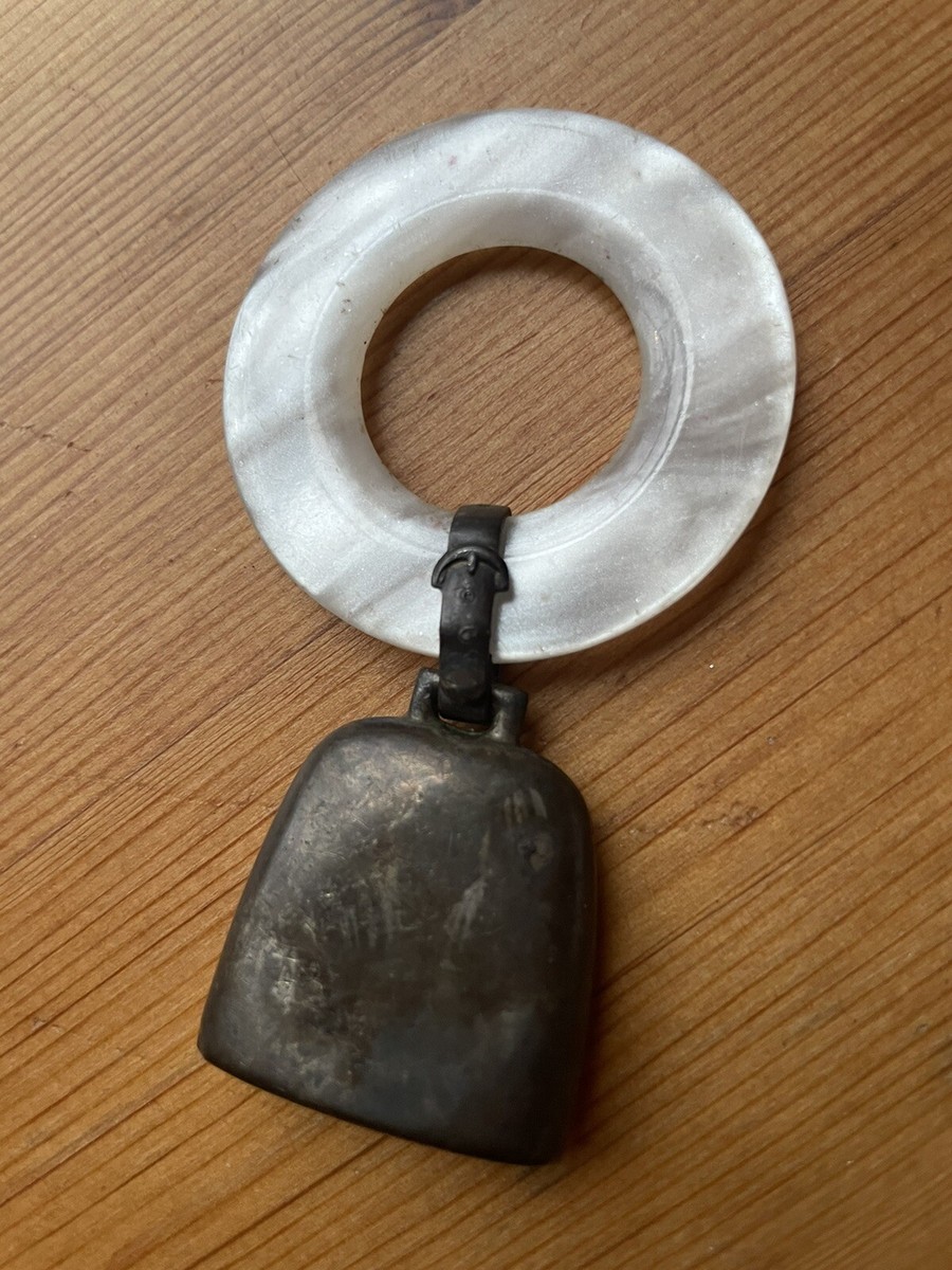 Vtg Webster Baby Bell Rattle Teething Ring Sterling Silver Mother