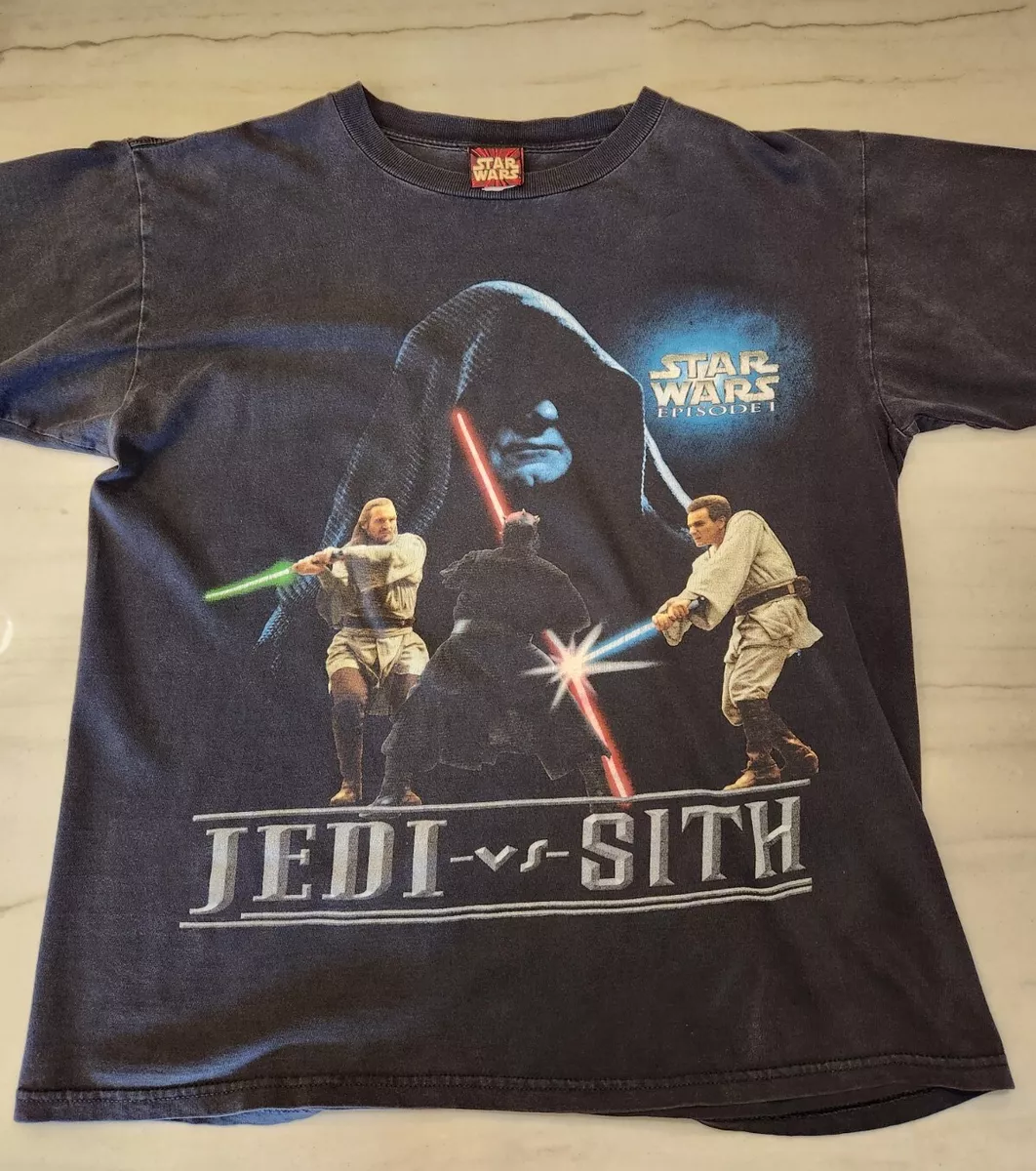 Vintage Star Wars Episode 1 Phantom Menace Jedi VS Sith T-shirt