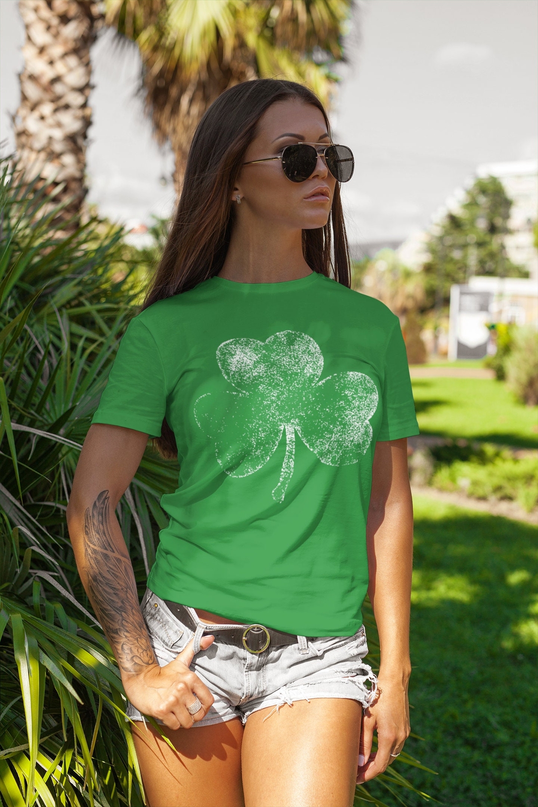 Vintage Style Distressed Irish Green Shamrock T-Shirt, St. Patrick's day shirts thumbnail 6