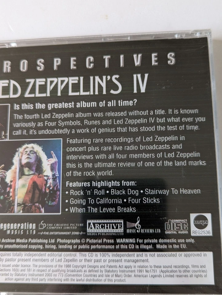 Led Zeppelin:  Retrospectives - Led Zeppelin IV   CD NEW SEALED Foto 2 de 3