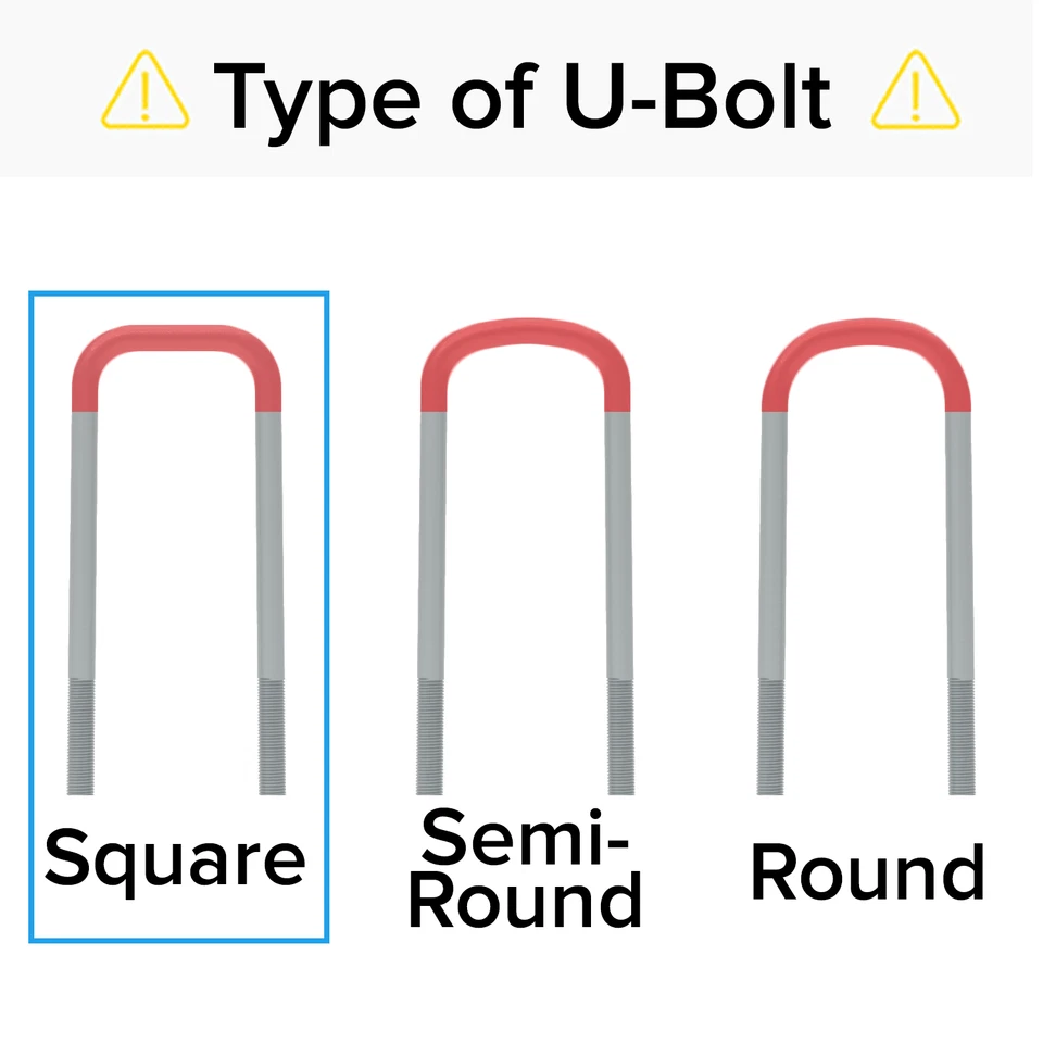 Leaf Spring Axle Black U-Bolt for Chevy GMC Trucks | 10.5" Length | 2.75" Width - Imagem 4 de 4
