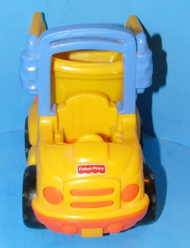 Vtg Fisher-Price 1998 Rare Yellow Orange Dump Truck #72649 Toy Vehicle 8" L@@K - Picture 2 of 8