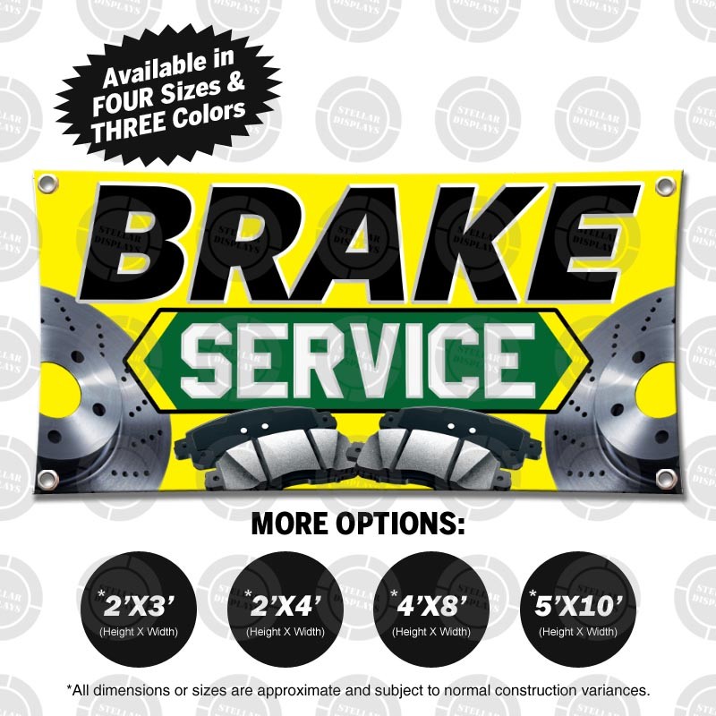 Brake Service Banner Open Sign Mechanic Auto Repair Shop Display