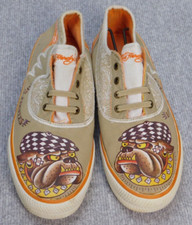 Ed Hardy Men's 8 Bulldog Canvas Vintage Y2K 18MR111W Multicolored Shoes