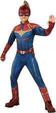Girls -Captain Marvel Hero Suit Deluxe Superhero Costume size: Medium 8-10