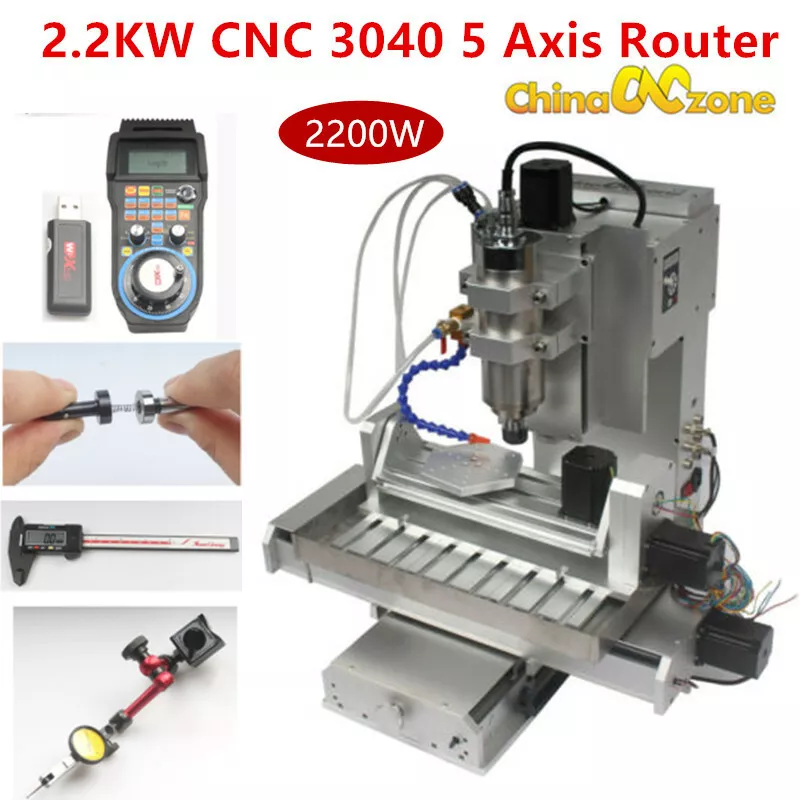 Hy 5 axis 2200w spindle 5 axis 3040 cnc engraving drilling milling machine router deals