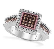 sterling square diamond Artisan Sterling Silver Square Diamond-Set Ring — listing 5