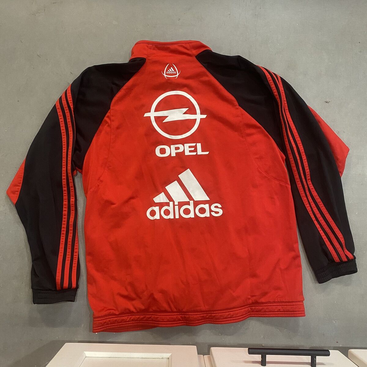 Vintage AC Milan Adidas Full Zip Training Jacket Soccer OPEL Vintage AC Milan Adidas Full Zip Training Jacket Soccer OPEL