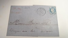 1876 letter from QUINTIN (Cote d'Armor) cad T17 affr. n�60 oblit. G C 3071