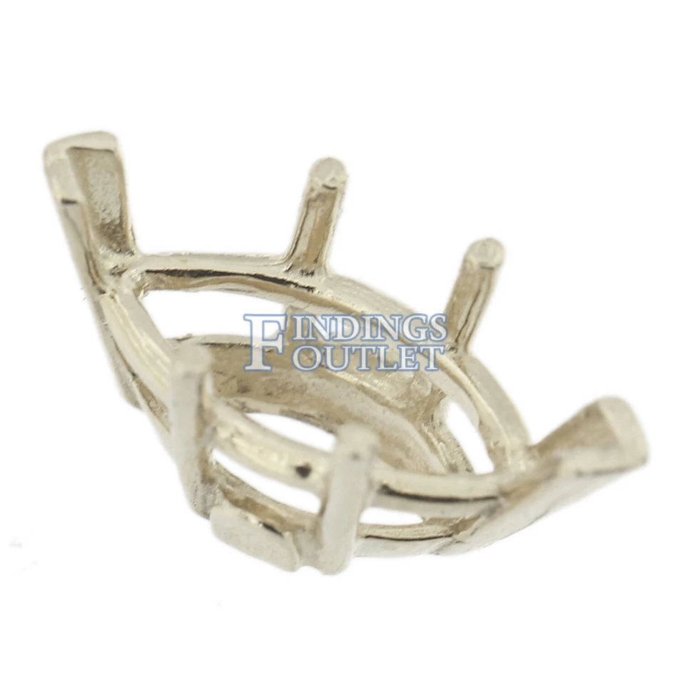 Cesta de alambre marquesa de oro blanco de 14K montaje 6 puntas extremos en V 0,25-8,00 quilates Foto 4 de 4