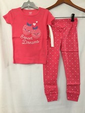 New Carter's Raspberry Pajama Set Girls Snug Fit many sizes Toddler Pink 4T