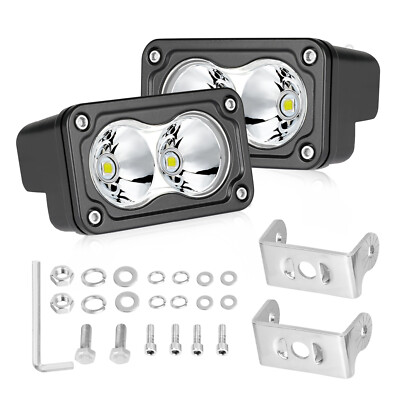 2x 3inch LED Work Light Bar Spot Cube Pods Driving Fog Lamp Offroad ATV ...