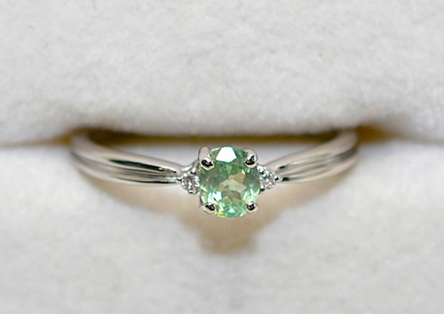 Natural Alexandrite & Diamond Ring Platinum .39tcw Birthstone Ring Statement - Picture 5 of 12