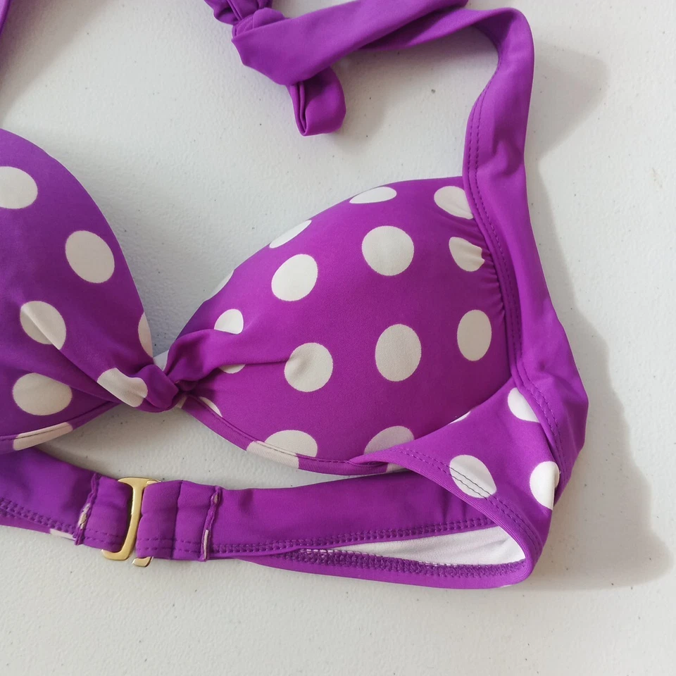 Sujetador MUDD a lunares para mujer talla XS (0-2) cuello halter Foto 3 de 4