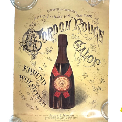Cordon Rouge Champagne Vtg Poster French Art Nouveau 1990 Repro Seagrams Promo