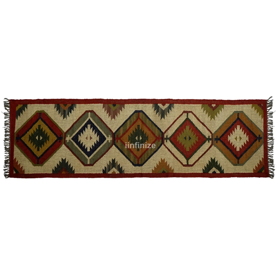 Vinatge Handmade Kilim Runner Wool Jute Stair Rug Runner Turki Kitchen Hallway - Image 4 of 4