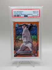 2025 Bowman Jonah Tong Chrome Orange Shimmer Refractor 1st /25 PSA 10
