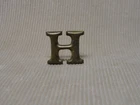Original CIVIL WAR LeadFilled Brass Company Letter 'H' Insignia for KEPI Cap NOS