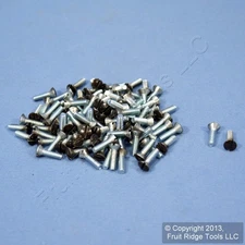 100 Leviton Brown 1/2" Wallplate Switch Cover Screws 6-32 Oval Head 85000-PRT