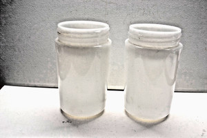 VINTAGE ART DECO MILK GLASS LAMP SHADES(TWO) LIGHT COVER CYLINDER